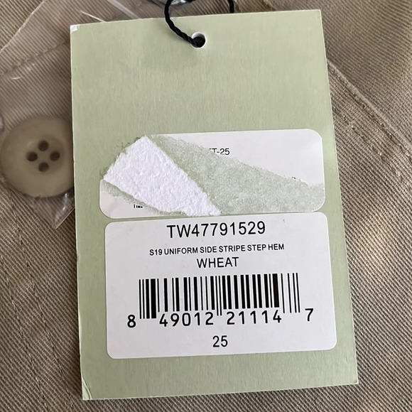 Pam & Gela Uniform Side Stripe Step Hem Pants in Wheat - Size 25 - NWT - Picture 9 of 11